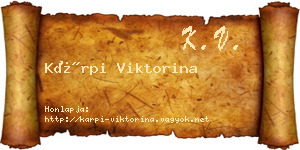 Kárpi Viktorina névjegykártya
